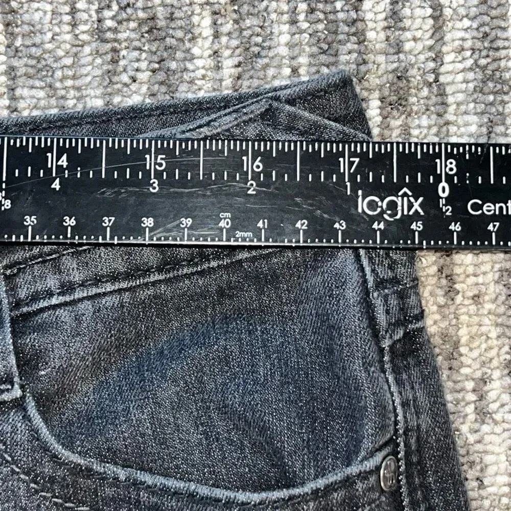 Style &‎ Co Women’s Size 12 Straight Leg Hip Hugger Jeans Black Faded Denim